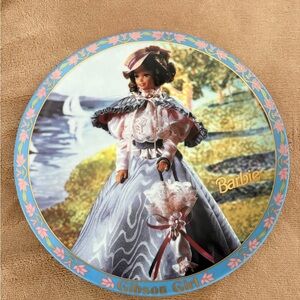 Enesco Barbie Gibson Girl Plate with Blue and Pink Accents